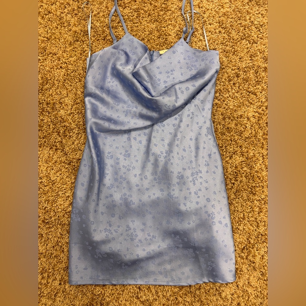 Pacsun LA hearts blue cowl neck satin mini dress